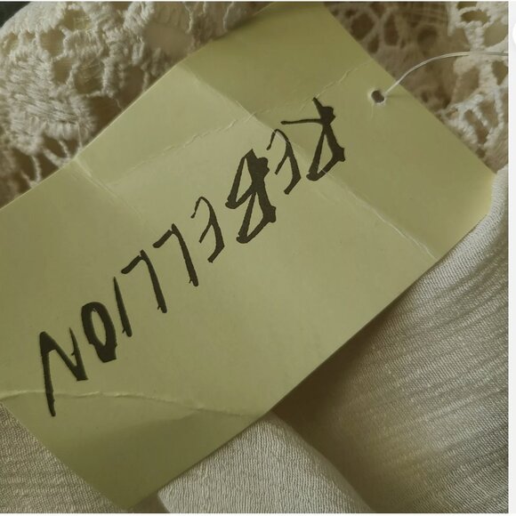 Rebellion Sheer Ivory Cream Colored Lace eyelet Tank Top Women's Size Small - Picture 6 of 9